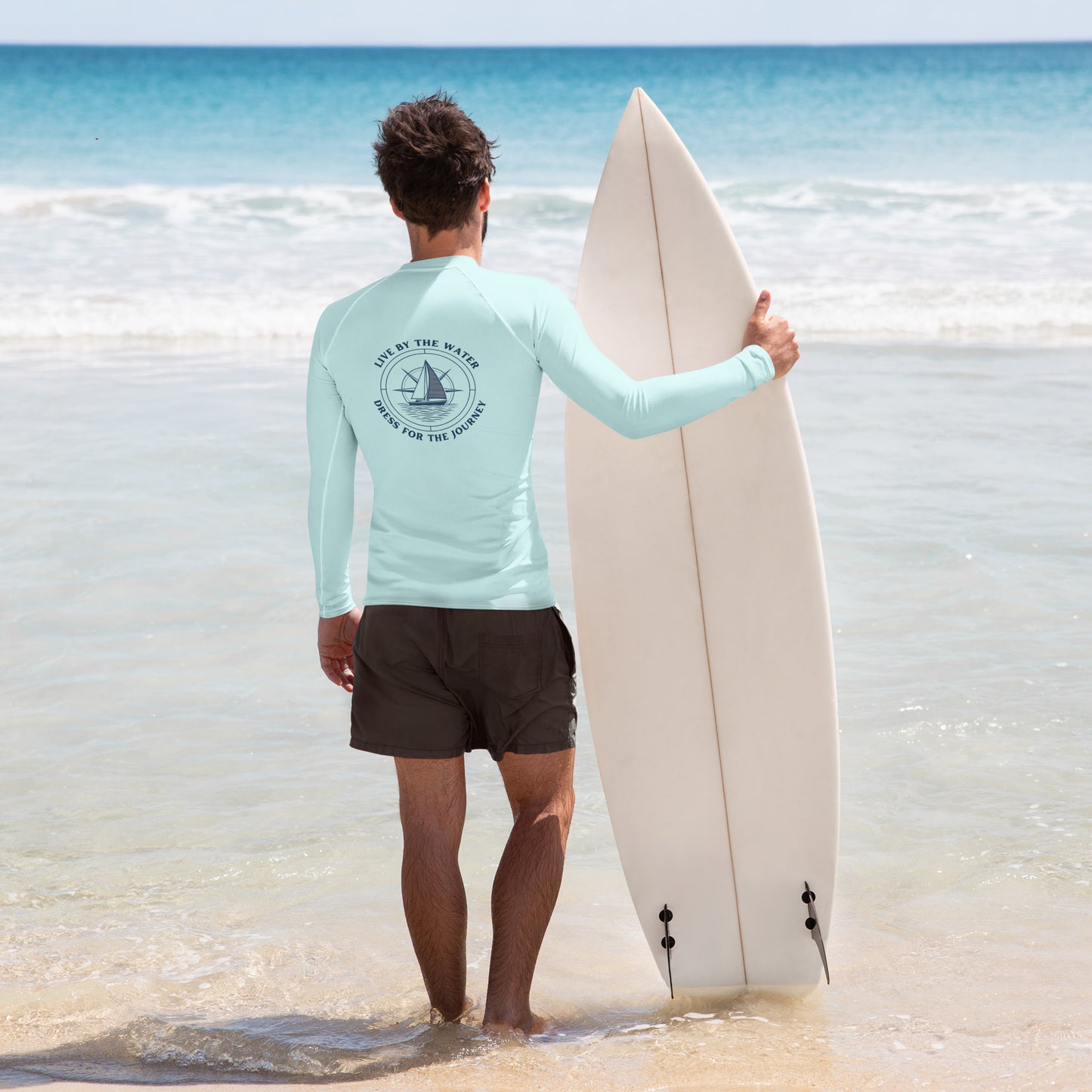 UPF +50 Men's Rash Guard - Live by the water